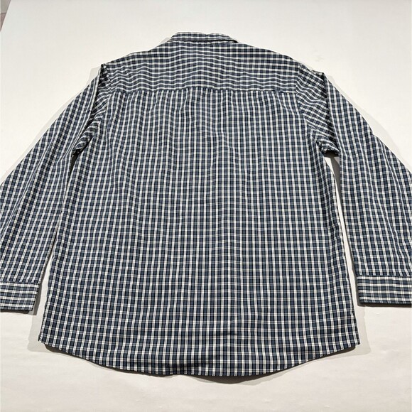 Billabong Button Shirt Mens Blue White Plaid Square Long Sleeve Poly Casual XL - Picture 9 of 11
